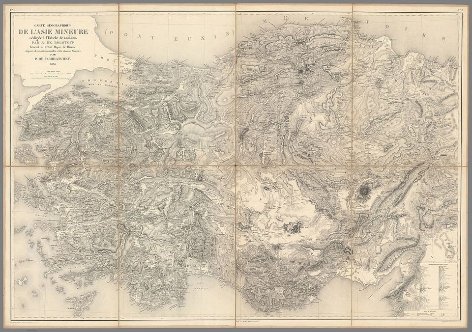 Fotoğraf: Carte géographique de l'Asie Mineure rédigée à l'échelle de 1- 1 000 000, par A. de Bolotoff, général à l'Etat-Major de (IA dr carte-gographique-de-lasie-mineure-rdige-lchelle-de-1-1-000-000-p-15009002)